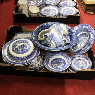 Lot 171 - Four boxes of assorted blue & white printed...