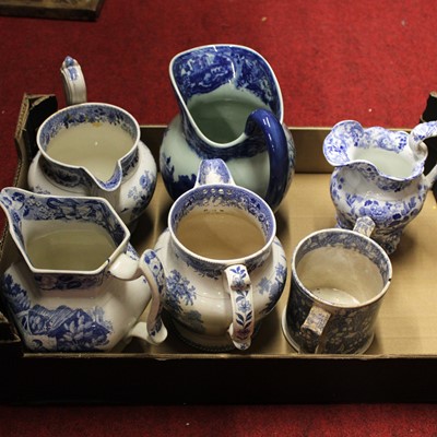 Lot 172 - Three boxes of assorted blue & white printed...