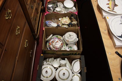 Lot 184 - Four boxes of mixed ceramics to include...