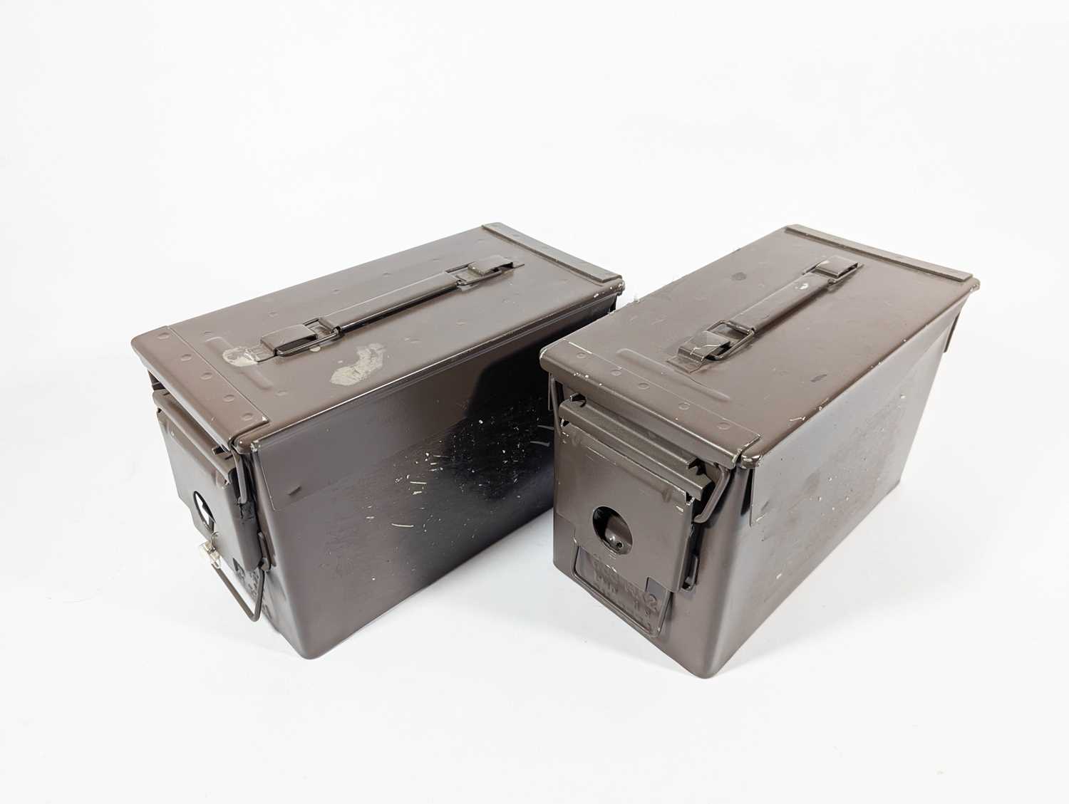 Lot 8 - A pair of Ammo Boxes, metal ammunition boxes...