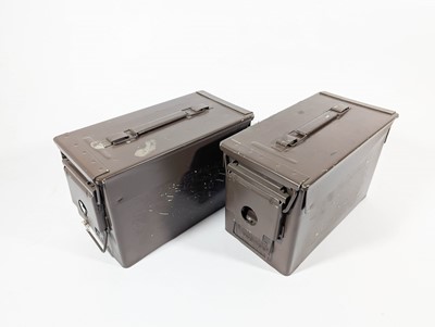 Lot 8 - A pair of Ammo Boxes, metal ammunition boxes...