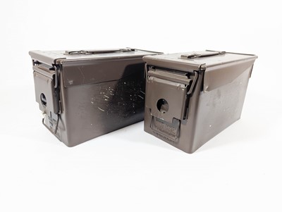 Lot 8 - A pair of Ammo Boxes, metal ammunition boxes...