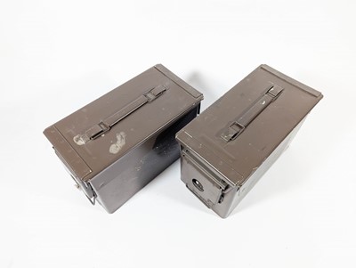 Lot 8 - A pair of Ammo Boxes, metal ammunition boxes...