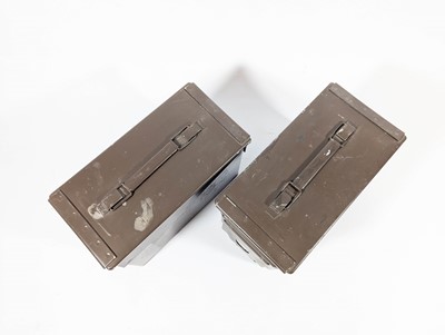 Lot 8 - A pair of Ammo Boxes, metal ammunition boxes...