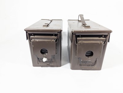 Lot 8 - A pair of Ammo Boxes, metal ammunition boxes...