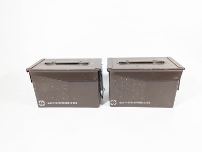 Lot 8 - A pair of Ammo Boxes, metal ammunition boxes...