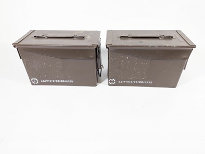 Lot 8 - A pair of Ammo Boxes, metal ammunition boxes...