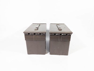 Lot 8 - A pair of Ammo Boxes, metal ammunition boxes...