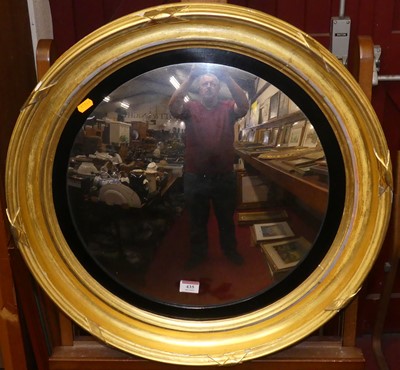 Lot 435 - 19th century gilt composition framed convex...