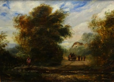 Lot 440 - 19th century English school - Travellers on a...