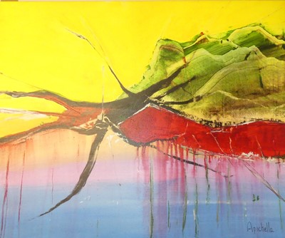 Lot 441 - Apichella - Buttermead at dawn, acrylic on...