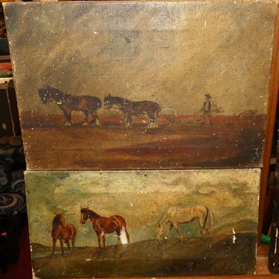 Lot 453 - 19th century school - Interior scene, oil on...