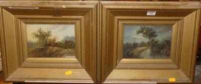 Lot 452 - Circa 1900 school - pair landscapes, oil on...
