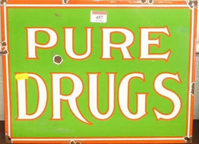 Lot 457 - A reproduction enamel advertising sign 'Pure...