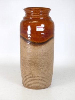 Lot 219 - A West German pottery vase, of ribbed,...