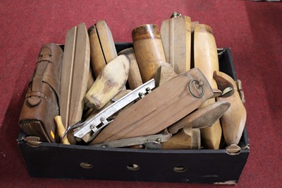 Lot 223 - A collection of boot trees, shoe trees and...