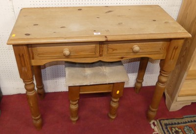 Lot 500 - A Victorian style pine two-drawer side table,...