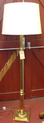 Lot 537 - A Victorian style lacquered brass lamp...