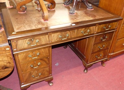 Lot 534 - A mid 20th century mahogany twin pedestal...