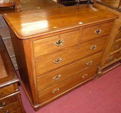 Lot 536 - A Victorian birch round cornered chest of two...