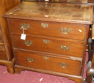Lot 567 - An 18th century walnut chest having a...