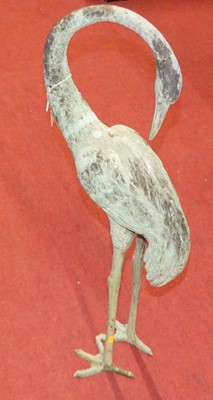 Lot 576 - A reproduction bronzed metal garden stork...
