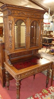 Lot 598 - A late 19th century continental carved oak...
