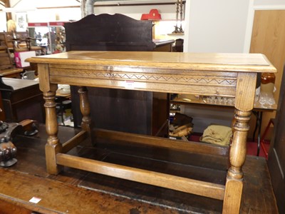 Lot 601 - A 17th century style oak double joint stool,...