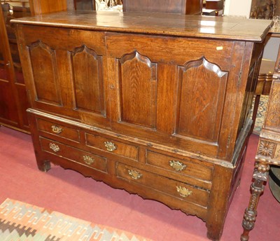 Lot 603 - A late 17th century and later joined oak mule...