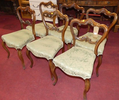 Lot 611 - A set of six mid Victorian rosewood framed...