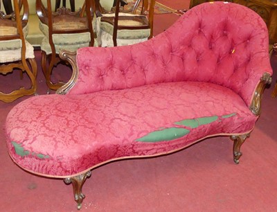 Lot 613 - A Victorian mahogany framed and later silk...