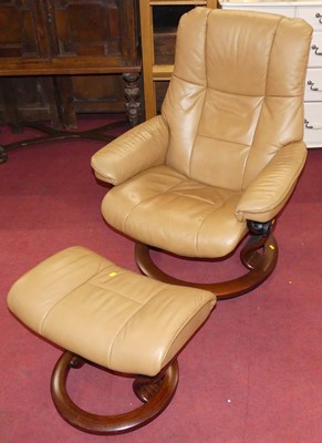 Lot 616 - A Stressless reclining armchair with matching...