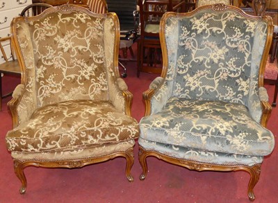 Lot 620 - A pair of Louis XV style carved beechwood and...
