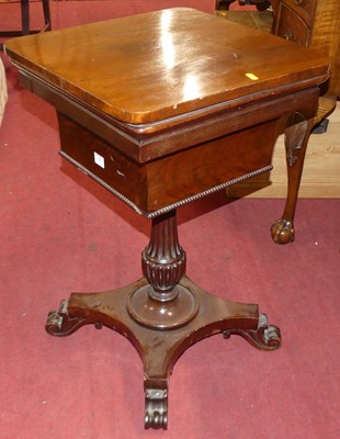 Lot 636 - A Regency mahogany pedestal needlework table...