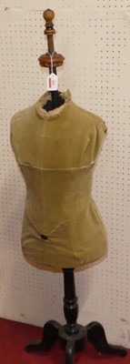 Lot 645 - A late Victorian tailor's mannekin on ebonised...