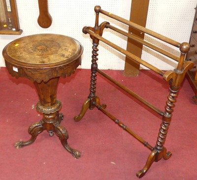 Lot 647 - A Victorian figured walnut and marquetry...