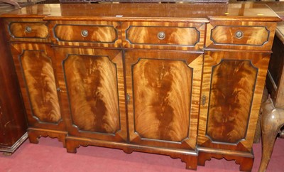 Lot 651 - A reproduction mahogany breakfront side...