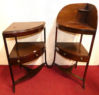 Lot 657 - A Regency mahogany two-tier corner wash stand...