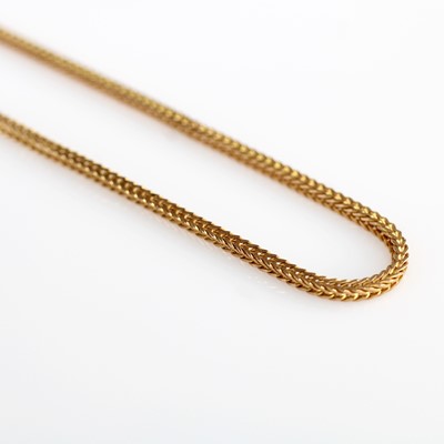 Lot 338 - A 9ct gold snake-link neck chain, length 41cm,...