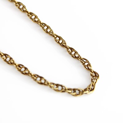 Lot 2145 - A yellow metal Spiga-link neck chain, with...