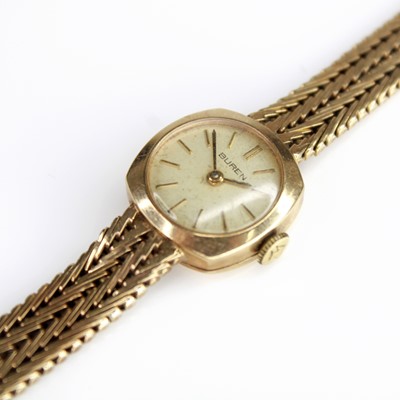 Lot 2147 - A lady's Buren 9ct gold cased bracelet watch,...