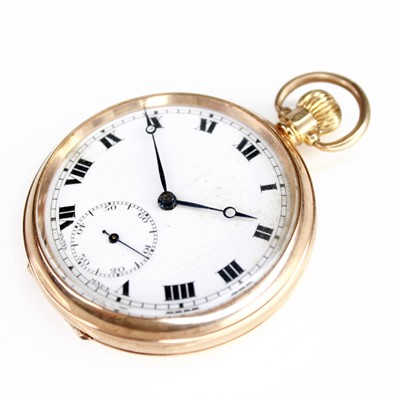 Lot 2153 - A George V gent's 9ct gold cased keyless...