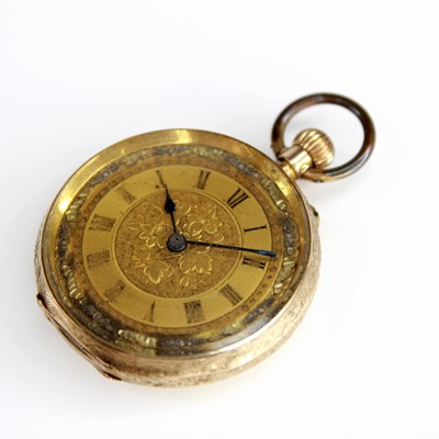 Lot 2154 - A continental lady's 9ct gold cased open face...