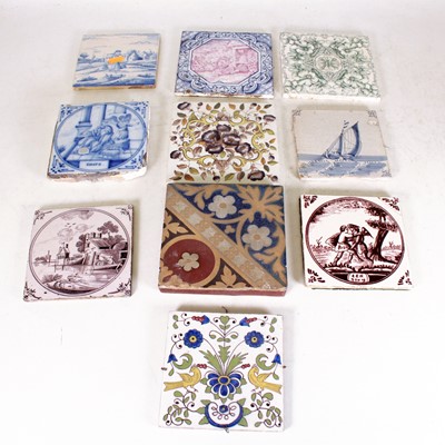Lot 222 - An 18th century Dutch Delft tin glazed tile...
