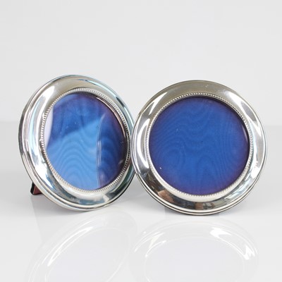 Lot 304 - A pair of Elizabeth II silver mounted circular...