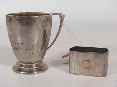 Lot 318 - A late George VI silver christening mug, with...