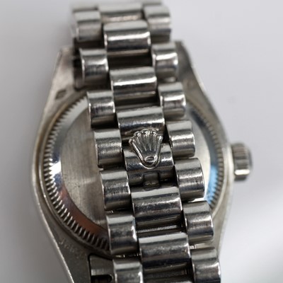 Lot 2105 - A lady's platinum Rolex Oyster Perpetual...