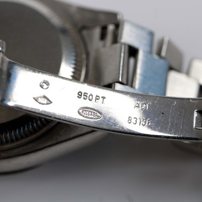Lot 2105 - A lady's platinum Rolex Oyster Perpetual...