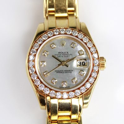 Lot 2106 - A lady's 18ct gold Rolex Oyster Perpetual...