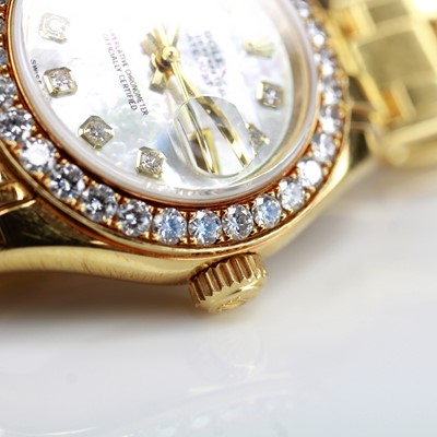 Lot 2106 - A lady's 18ct gold Rolex Oyster Perpetual...